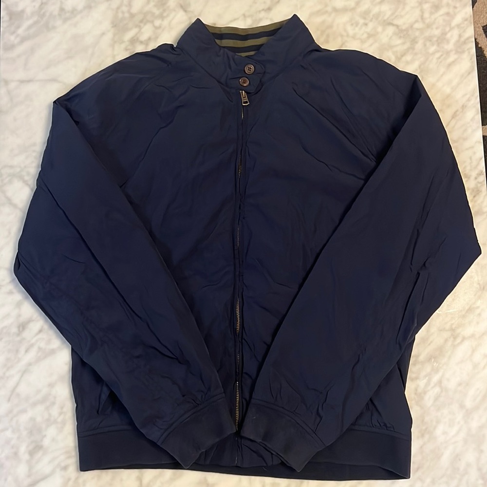Men’s Gap Bomber Jacket Navy Blue with Olive lining size US L